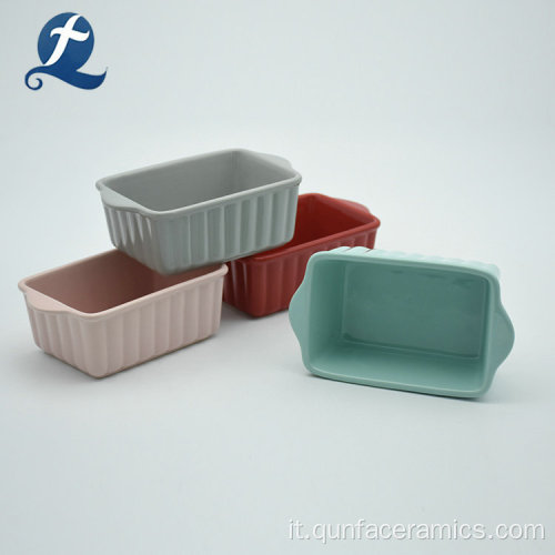 Bakeware Rettangolare Colorato In Ceramica Con Manico